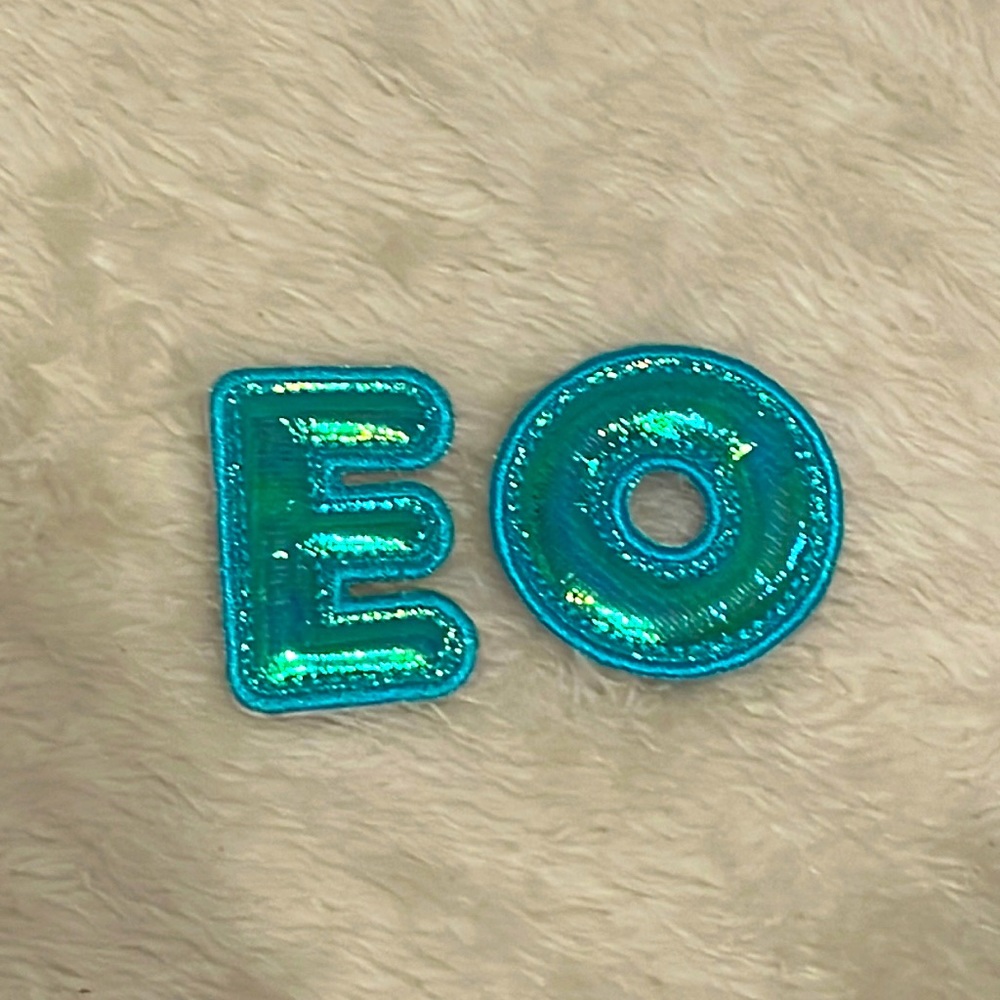 Stoney Clover Lane SCL OG Iridescent puffy blue letters discontinued